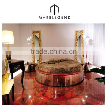 luxury decorative polished surface natural ruby color semi precious stone