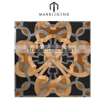 pretty pattern steel inlaid solid wood flooring