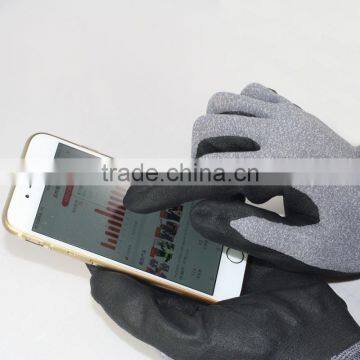 NMSAFETY New Black High-tech Foam Nitrile Palm Touch Screen Mechanical Work Gloves photo-3