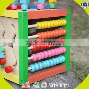 2017 Wholesale Wooden Cubic Wire Bead Children Wooden Cubic Wire Bead Colorful Wooden Cubic Wire Bead W11B060 photo-3