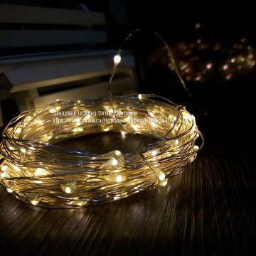 Solar Panel Silver Wire Warm White Decoration Energy Saving Low Voltage Rice Firefly Fairy Light String photo-2