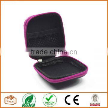 Square Shaped Carrying Hard Case Storage Bag for MP3/MP4 Bluetooth Earphone Earbuds With Mesh Pocket, Zipper Enclosure photo-2