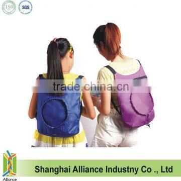 Promotion round shape lightweight easy carring foldable backpack bag(CF-239)