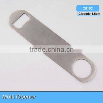 Multi function stainless steel metal bottle opener C0102