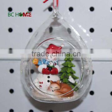 2015 christmas resin figurine inside glass christmas ball