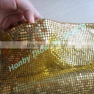 3mm Golden Color Metallic Sequin Metal Mesh Fabric