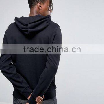 Custom Long Sleeve With Drawstring Hood Black Men's 100% Cotton Casual Oversized Fit Breathable Hoodies photo-2