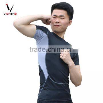 Gym Running Round Neck Short Sleeve Casual Slim Fit Mens Fitness T-shirts photo-2