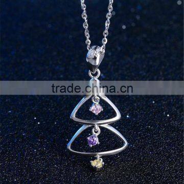 Christmas Gift 925 Sterling Silver CZ Christmas Pendant