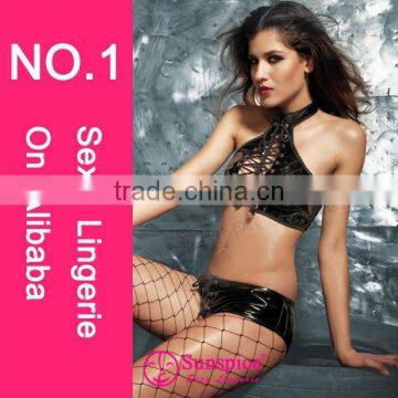 2015 sunspice hot sale large size Janpanese girls sexy picture wild leather lingerie