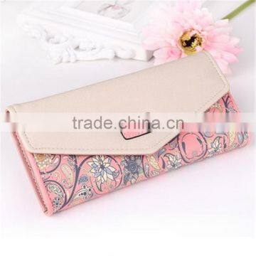 Korean Popular Style Flower Soft Envelope Wallet Purse for Women and Girls photo-2