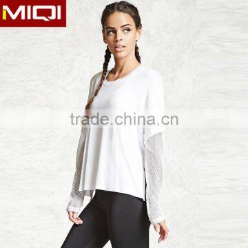 Sexy Fashion Mesh Design women yoga tanks wholesale fitness clothing women long sleeve