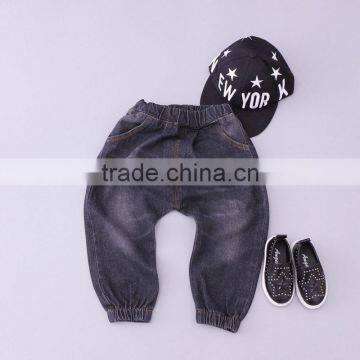 2017 new arrival spring and autumn manufacturer baby clothes denim jeans gray pure color kids pants