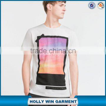 100 percent cotton men t shirt manufacturing printed with colorful patterns