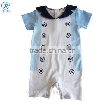 Short Sleeve Baby Bodysuit Navy Style 100% Cotton Romper For Toddler Knitted Kids Clothes Wholesale