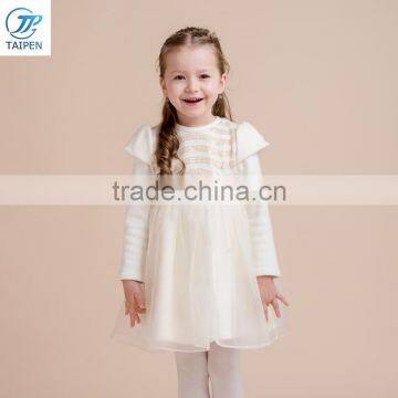 2017 Spring Kid Girls Party Frock Girls Long Sleeve Dress Sweet Stylish Fluffy Dress With Two Layers Mesh photo-2