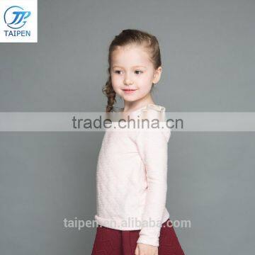 2017 Spring Girls t Shirt With Lace O-neck Children Clothing Long Sleeve Pullover t Shirt photo-3