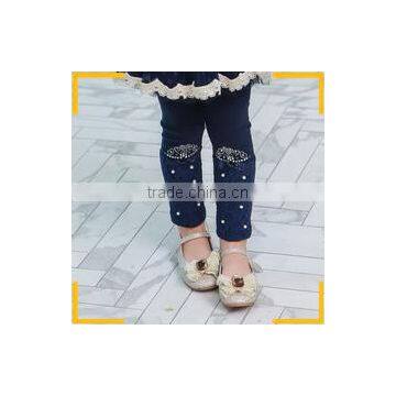 Newest children knit ruffle leggings ruffle children pants triple pants