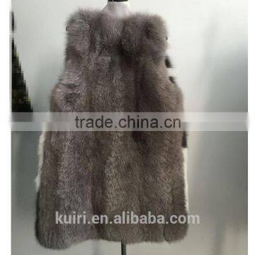 2016 New Design Woman Woolen Fox Fur Vest With Woolen Fur Overcoat photo-6