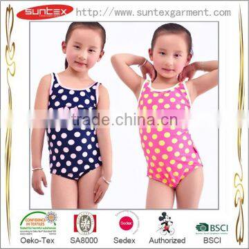 Factory fashion maillot de bain bikini training sport swimsuit swimwear supplier with lovely dots print