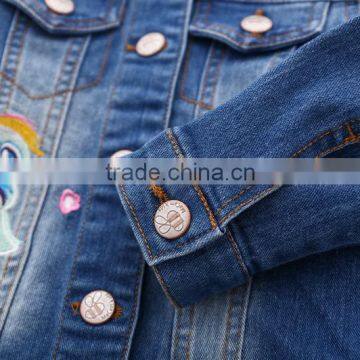 S33428W 2017 Fashion Spring Autumn Children Outwear Kids Embroidery Denim Jacket photo-3