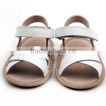 Latest Style Pure Leather Flat Sole White Baby Sandals photo-2