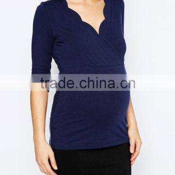 Comfortable Fashion Short Sleeve Knitted Fabric Maternity Clothes