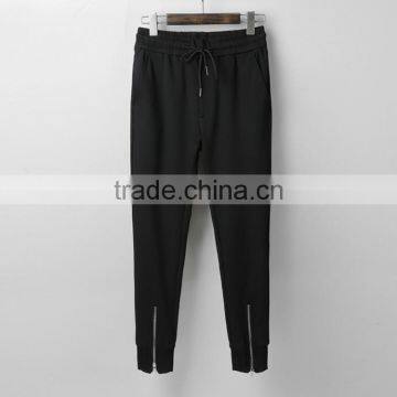 Custom 100% Cotton High Quality Fleece Zipper Jogger Sweatpants With Drawstring and Pocket