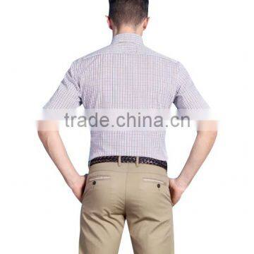 Stylish Men T-shirts Cheap Fancy Plaid Fabric t- Shirt for Men photo-2