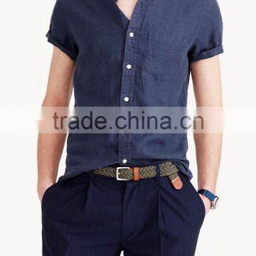 2015 SHORT-SLEEVE IRISH LINEN SHIRT costume slim fit