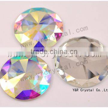 AB color 20mm,25mm,45mm machine cut mirror surface glass stone