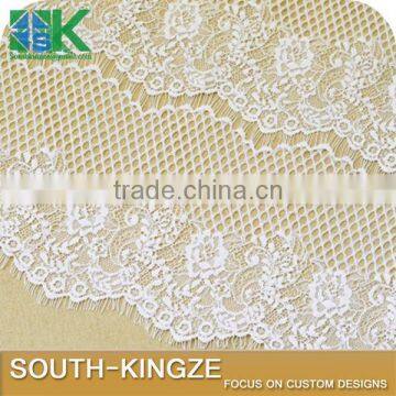 2016 fashion Lace Fabric 145cm white black beautiful roses jacquard Thickening Eyelash , wedding dress textile 2016 fashion408