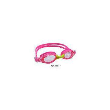 Pink Anti Fog Silicone Swimming Goggles for Kids , Competitive Swim Goggles