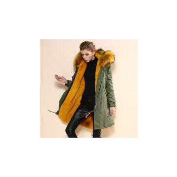 2016 Most popular women winter warm new style hooded fur parka