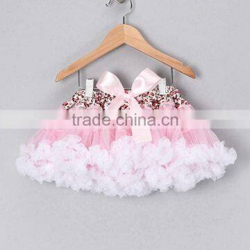 Leopard Prints 1st Party Pink Tulle Tutu Skirt with Bow