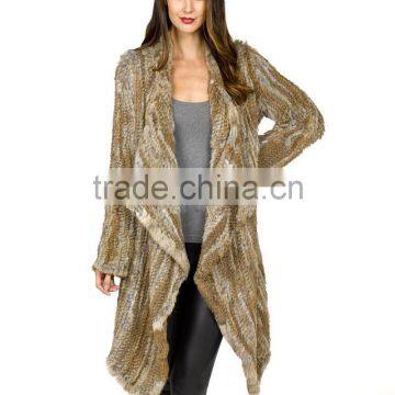 SJ459-02 New Arrival 2016 Fashion Natural Brown Rabbit Fur Jacket
