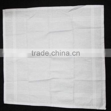 Men's Handkerchief White with Lining Designs