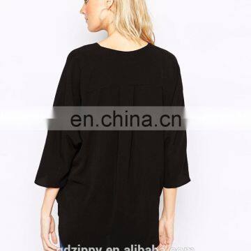 Wrap Front Woven Top Wholesale Blank Maternity T Shirts photo-3
