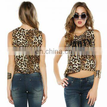 2014 Party Leopard Printed Sleeve Sexy Woman Blouse