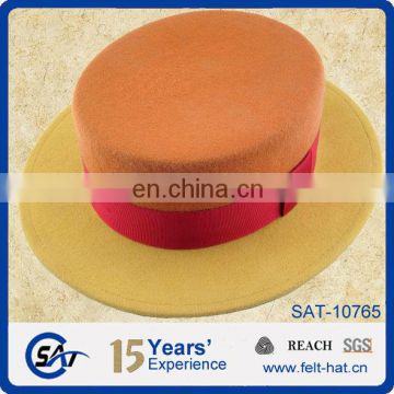 Hot sell 100% Wool Felt Flat Top Hat