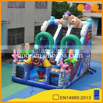 2017 newest style play ground equipment pirate inflatable slide playground toy for sale