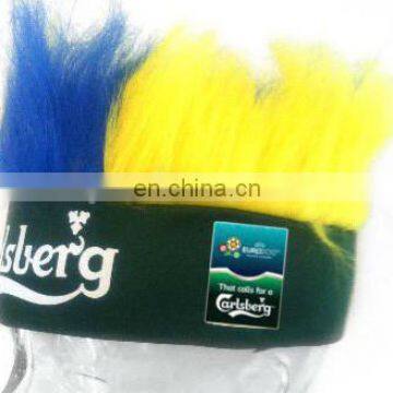 Factory direct sell headband wig for football fans or basketball fans or other sports events