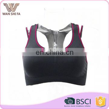 Black comfortable nylon underwear good quality breathable gym sport bra