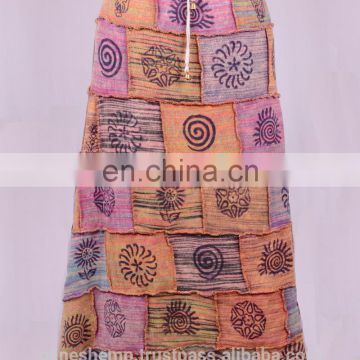 Block Prints Patches Long Summer Skirt HHCS 123