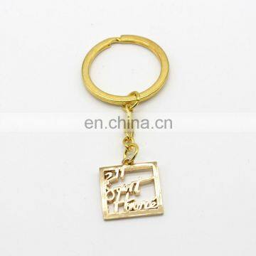 Promotional Shining Fake Gold plating wedding gift key chain