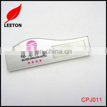 Custom Hotel Name Tag Holder With Pin photo-2