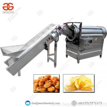 Automatic double roller flavoring machine for potato chips snack food process