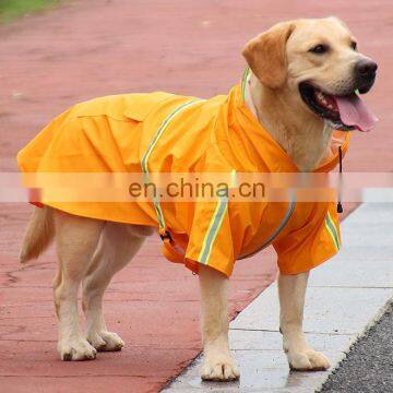 New pet raincoat transparent hat big dog clothes reflective waterproof raincoat manufacturer wholesale