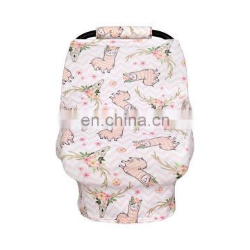 Multi use baby car seat cover canopy mommy infinity nursing scarf Alpaca floral stretchy nursing cover