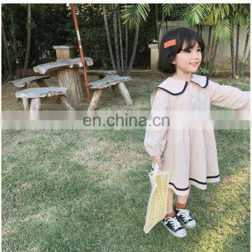 2020 autumn new children's navy style dress girls loose A-line skirt princess dress